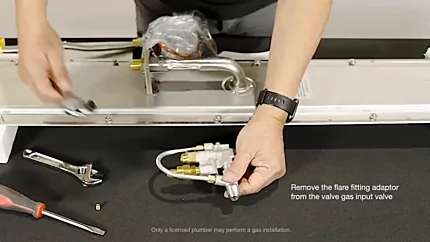 How to Convert an EcoSmart Fire Gas Fireplace from Propane to Natural Gas 6 Remove the flare fitting adaptor from the valve gas input valve