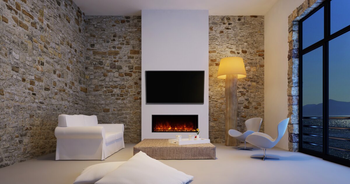 El40 Electric Fireplace Frameless, Insert Electric Fireplace In Wall
