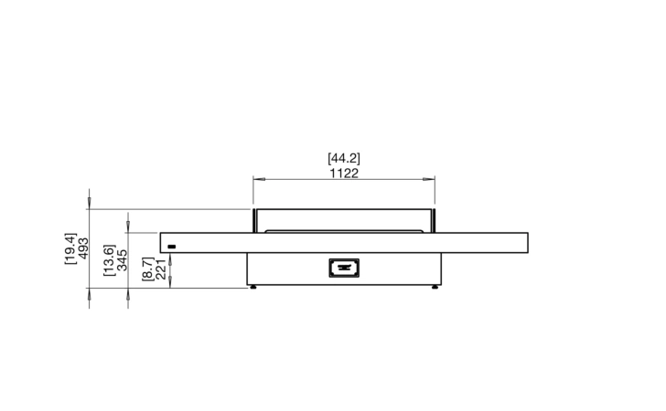 Gin 90 (Low) Fire Table - Technical Drawing / Front by EcoSmart Fire