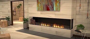 Lounge Area - Bay corner fireplaces