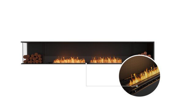 Flex 122LC.BX2 Left Corner - Ethanol - Black / Black / Installed view - Logs not included by EcoSmart Fire