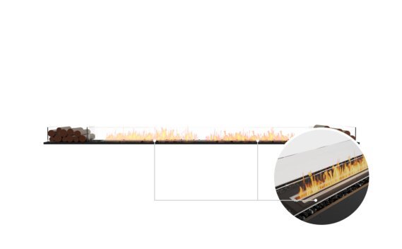 Flex 140BN.BX2 Bench - Ethanol - Black / Black / Installed view - Logs not included by EcoSmart Fire