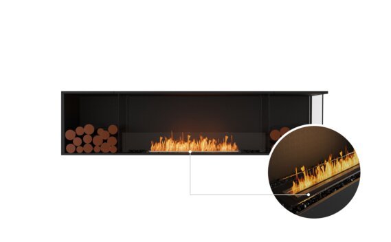 Flex 86RC.BX2 Right Corner - Ethanol - Black / Black / Installed view - Logs not included by EcoSmart Fire