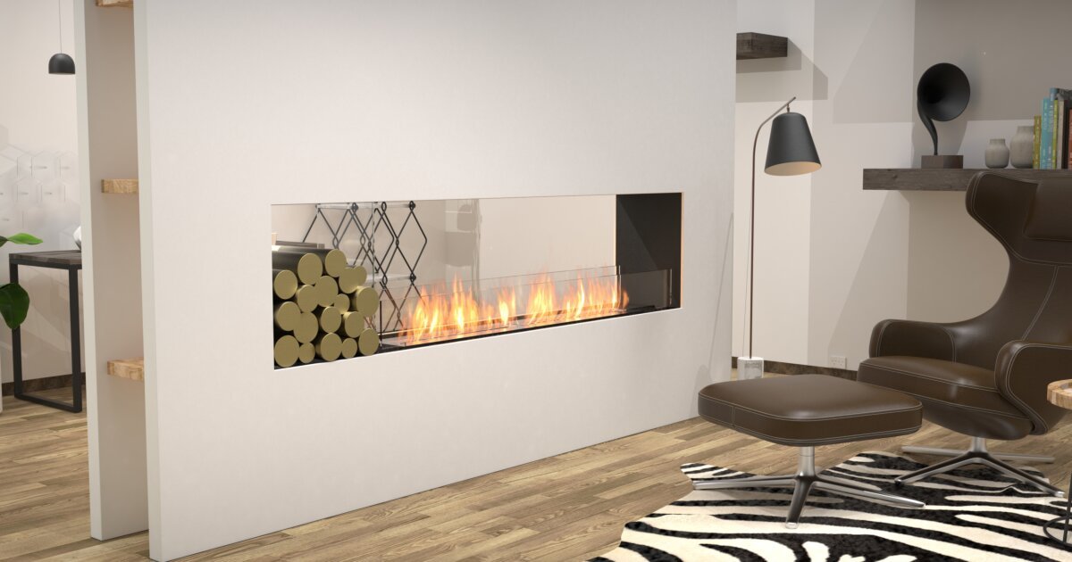 Double Sided Firebo Ideas Design, Indoor Outdoor Double Sided Electric Fireplace
