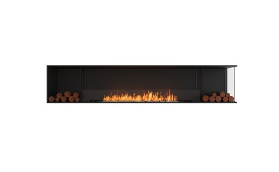 Flex 104RC.BX2 Right Corner - Ethanol / Black / Installed view - Logs not included by EcoSmart Fire