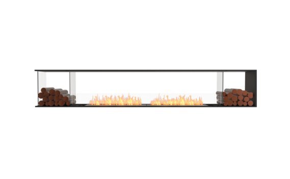 Flex 122PN.BX2 Peninsula - Ethanol / Black / Installed view - Logs not included by EcoSmart Fire