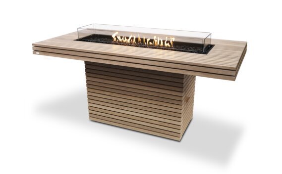 Gin 90 (Bar) Fire Table - Gas LP/NG / Teak / *Accessory inclusions may vary / Teak colours may vary by EcoSmart Fire
