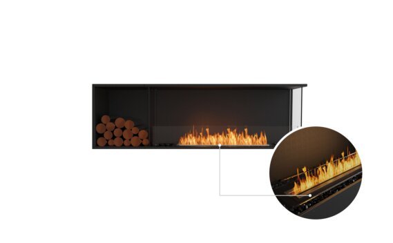 Flex 68RC.BXL Right Corner - Ethanol - Black / Black / Installed View by EcoSmart Fire