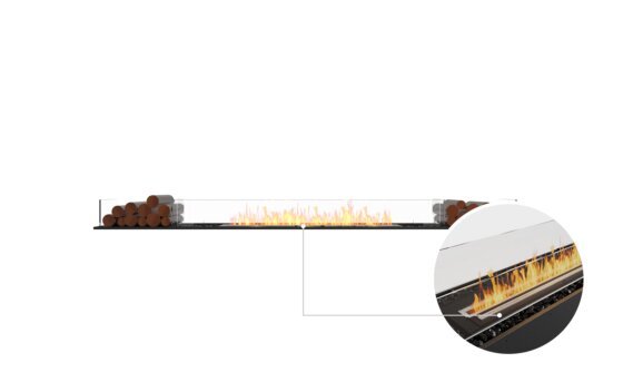 Flex 104BN.BX2 Bench - Ethanol - Black / Black / Installed view - Logs not included by EcoSmart Fire