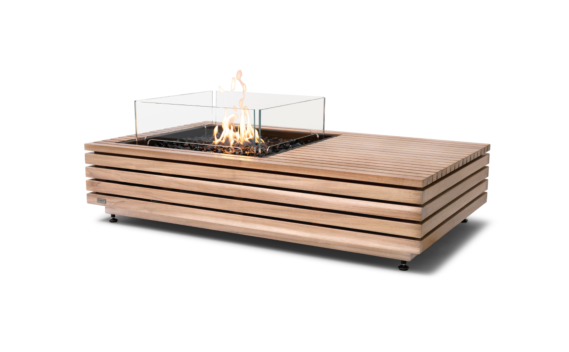 Manhattan 50 Fire Table - Gas LP/NG / Teak / *Optional fire screen / Teak colours may vary by EcoSmart Fire