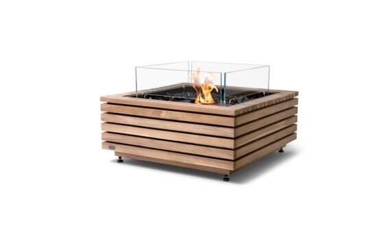 Base 30 Fire Table - Ethanol - Black / Teak / *Optional fire screen / Teak colours may vary by EcoSmart Fire
