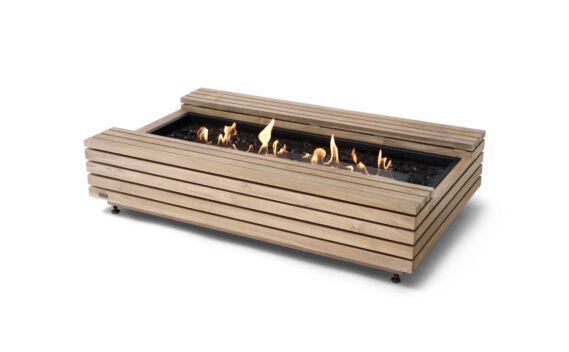 Cosmo 50 Fire Table - Ethanol - Black / Teak / *Teak colours may vary by EcoSmart Fire