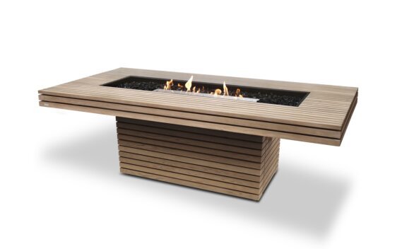 Gin 90 (Dining) Fire Table - Ethanol / Teak / *Teak colours may vary by EcoSmart Fire