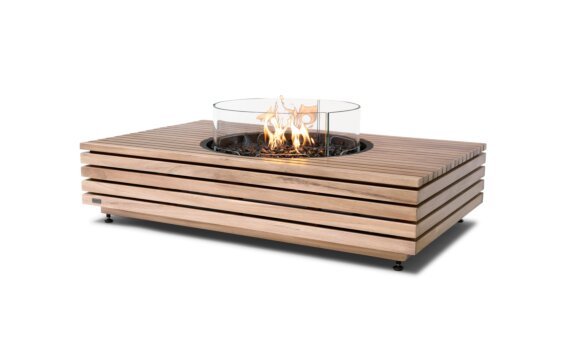 Martini 50 Fire Table - Gas LP/NG / Teak / *Optional fire screen / Teak colours may vary by EcoSmart Fire