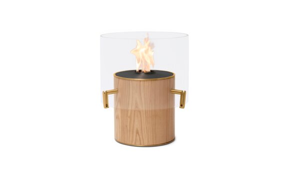 Pillar 3L Designer Fireplace - Ethanol - Black / Oak by EcoSmart Fire