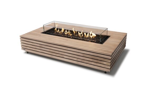 Wharf 65 Fire Table - Gas LP/NG / Teak / *Optional fire screen / Teak colours may vary by EcoSmart Fire