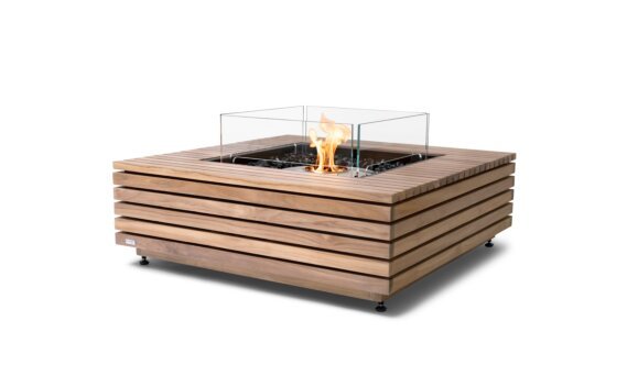 Base 40 Fire Table - Ethanol / Teak / *Optional fire screen / Teak colours may vary by EcoSmart Fire