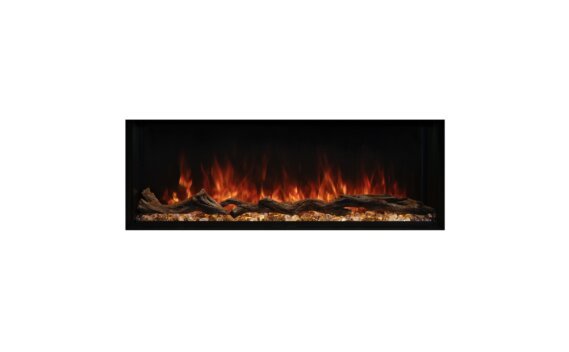 Switch 44 Switch Fireplace - Electric / Black / Orange Flame Front View by EcoSmart Fire