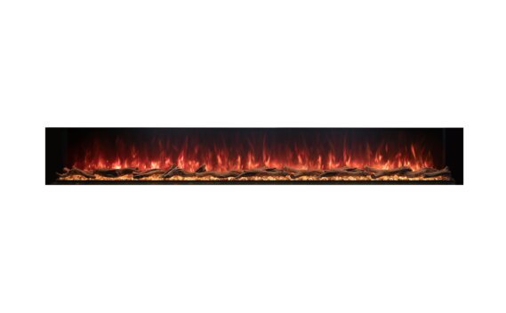 Switch 120 Switch Fireplace - Electric / Black / Orange Flame Front View by EcoSmart Fire