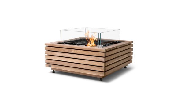 Base 30 Fire Table - Ethanol / Teak / *Optional fire screen / Teak colours may vary by EcoSmart Fire