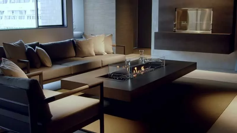 Gin 90 Low: Multi-Functional Coffee Table - EcoSmart Fire